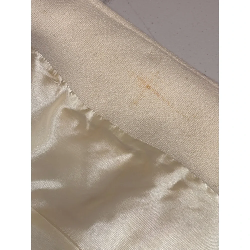 Lauren Ralph Lauren Womens 100% Wool Blazer Cream 3 Button Crest‎ Jacket Size 4